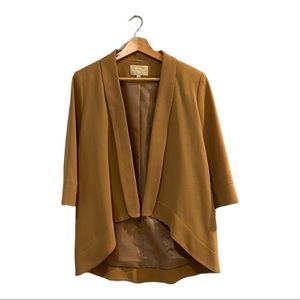 Alberto Makali Open Front Shawl Blazer in Camel